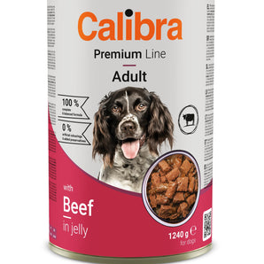 Calibra Dog Premium Line Beef in Jelly Canned Food 12x1240g