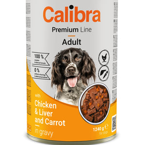 Calibra Dog Premium Line Chicken & Liver in Gravy Canned Food 12x1240g